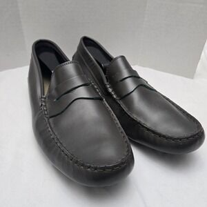 Lacoste Mens Gray Teal Leather Driving Loafers Slip On Concours Shoes 13 Preppy